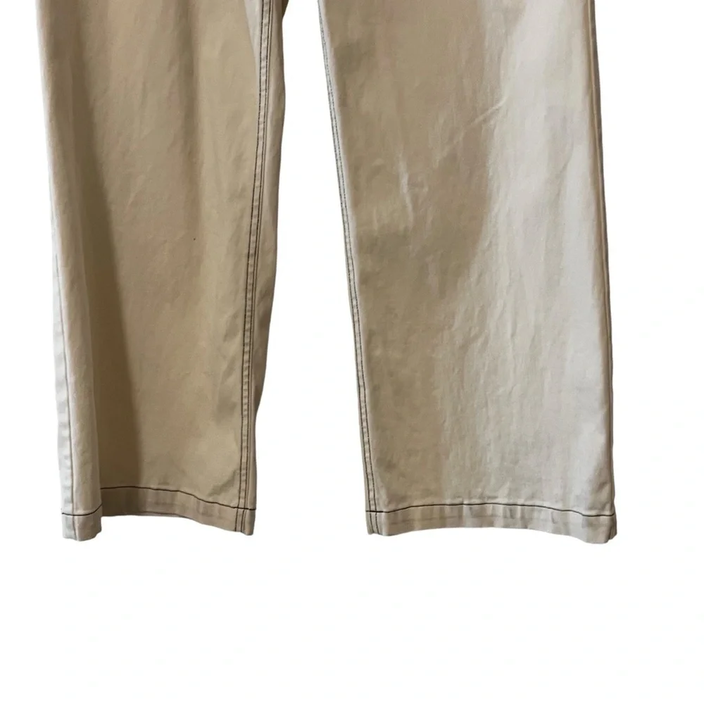 Monrow Wide Leg Pants In Off White Pockets High Rise Women’s M mom pleats